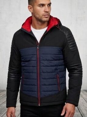 Georgio Di Mare Men's Moto Style Quilted Jacket